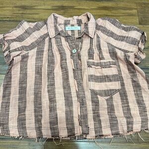 We The Free Woven Away At Sea woven stripe top